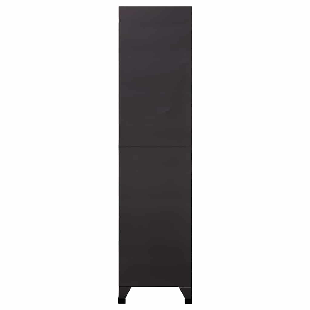 Antracitszürke-piros acél zárható szekrény 90 x 45 x 180 cm