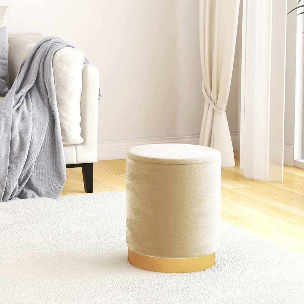 Barackszínű kerek bársonyülőke tárolóval