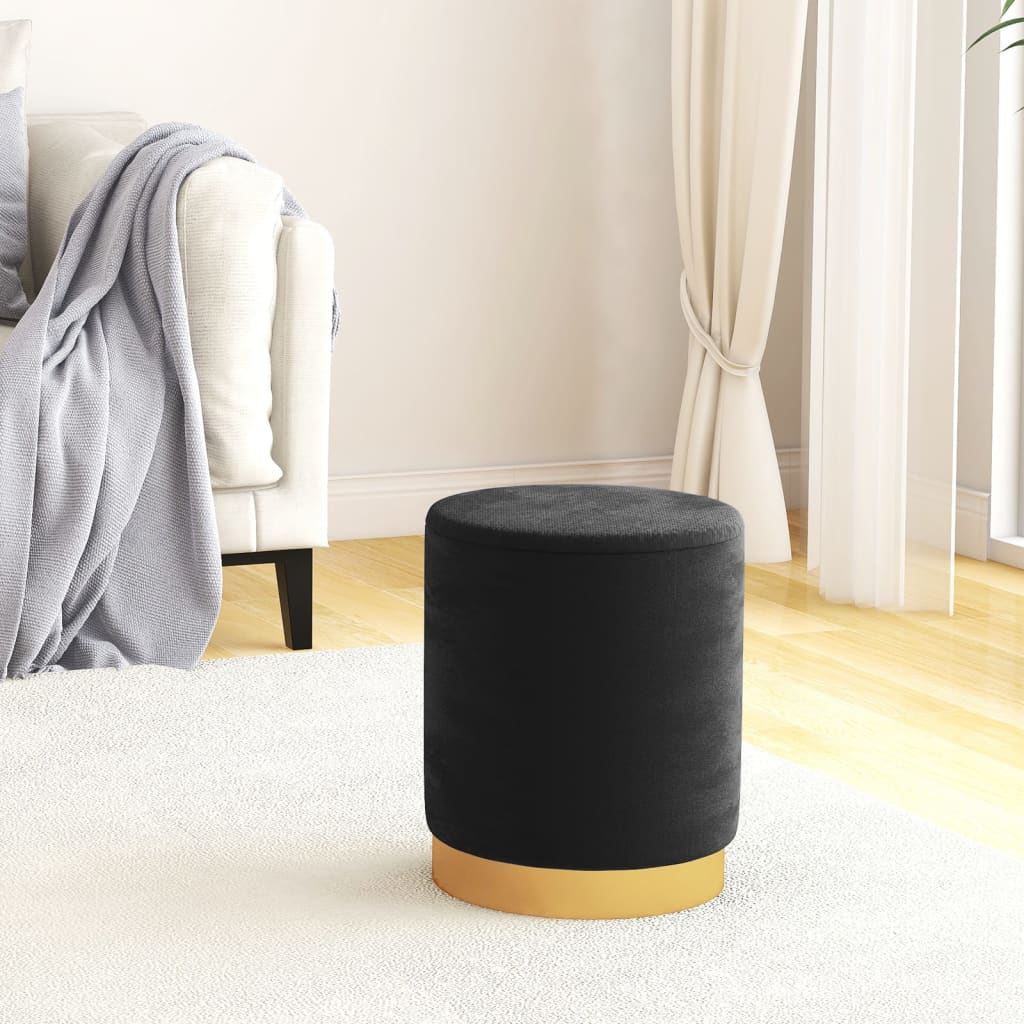 Fekete kerek bársonyülőke tárolóval