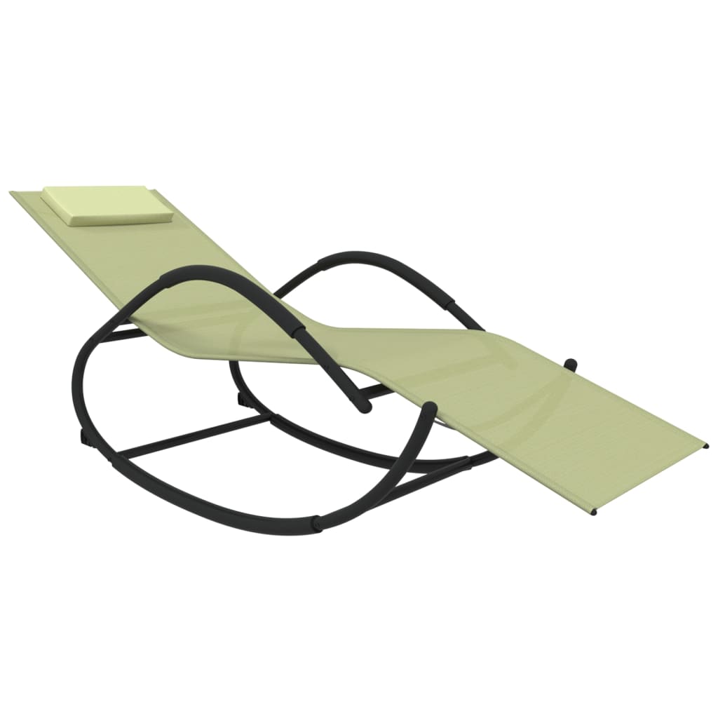 2 db krémszínű acél és textilén hintázó napozóágy