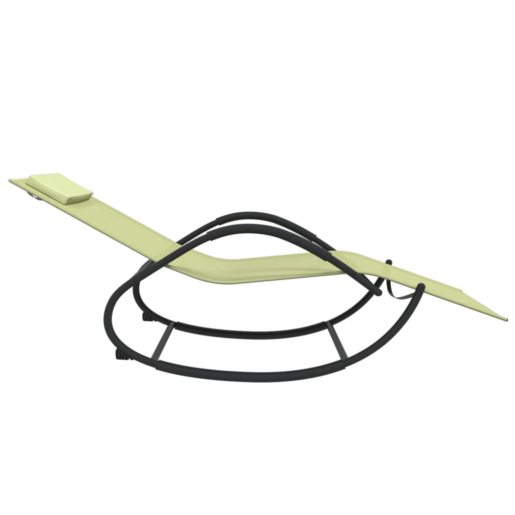 2 db krémszínű acél és textilén hintázó napozóágy