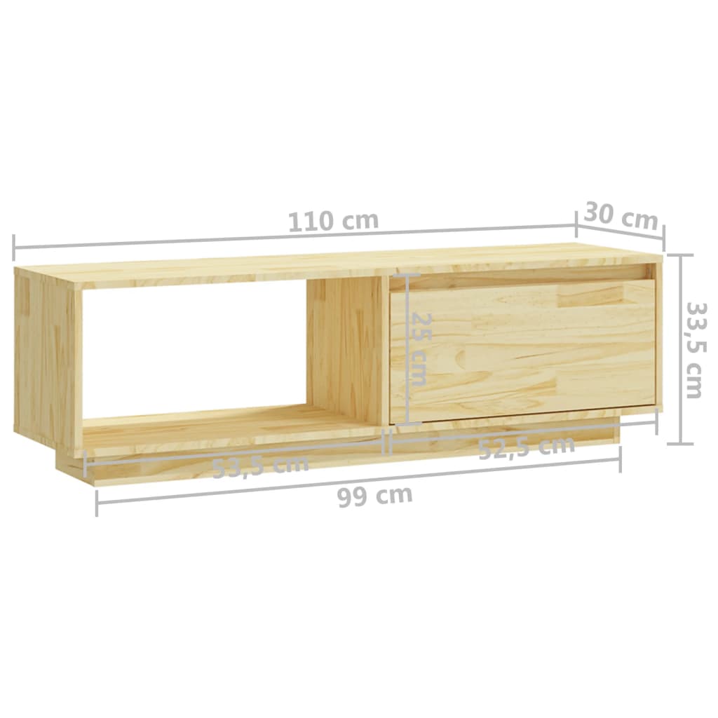Tömör fenyőfa tv-szekrény 110 x 30 x 33,5 cm Tömör fenyőfa tv-szekrény 110 x 30 x 33,5 cm