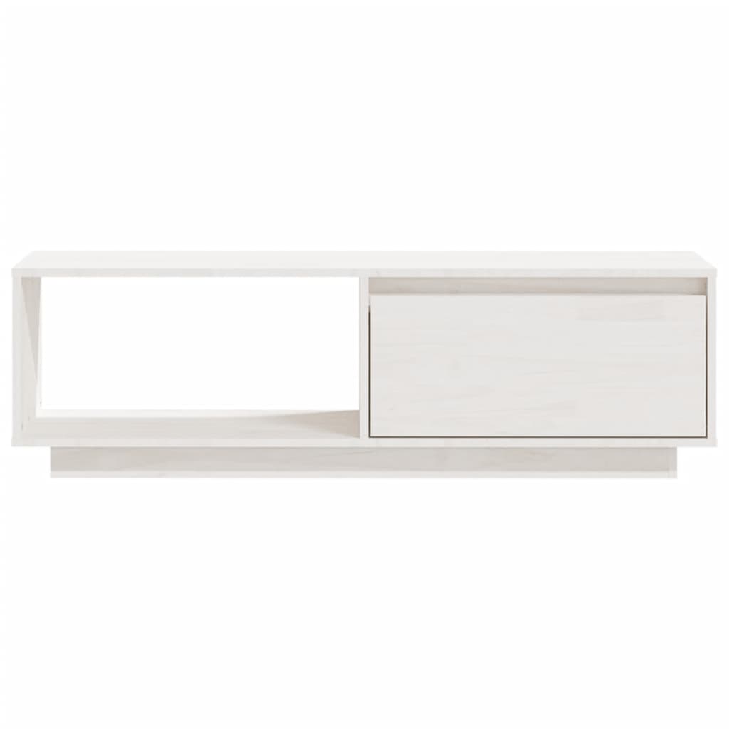 Fehér tömör fenyőfa tv-szekrény 110 x 30 x 33,5 cm Fehér tömör fenyőfa tv-szekrény 110 x 30 x 33,5 cm