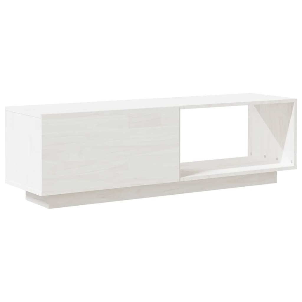Fehér tömör fenyőfa tv-szekrény 110 x 30 x 33,5 cm Fehér tömör fenyőfa tv-szekrény 110 x 30 x 33,5 cm