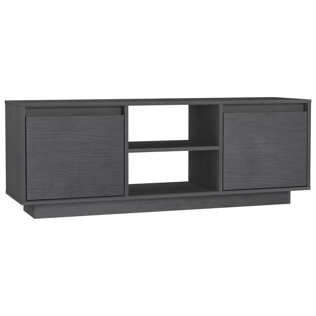 Szürke tömör fenyőfa tv-szekrény 110 x 30 x 40 cm Szürke tömör fenyőfa tv-szekrény 110 x 30 x 40 cm