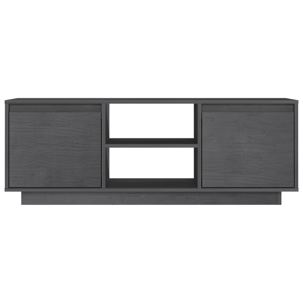 Szürke tömör fenyőfa tv-szekrény 110 x 30 x 40 cm Szürke tömör fenyőfa tv-szekrény 110 x 30 x 40 cm
