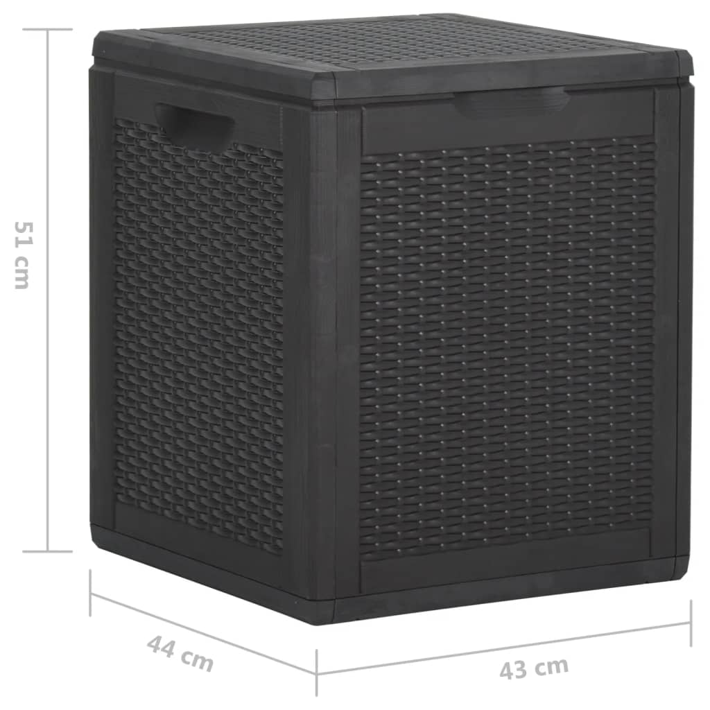 Fekete pp rattan kerti tároló doboz 90 l Fekete pp rattan kerti tároló doboz 90 l