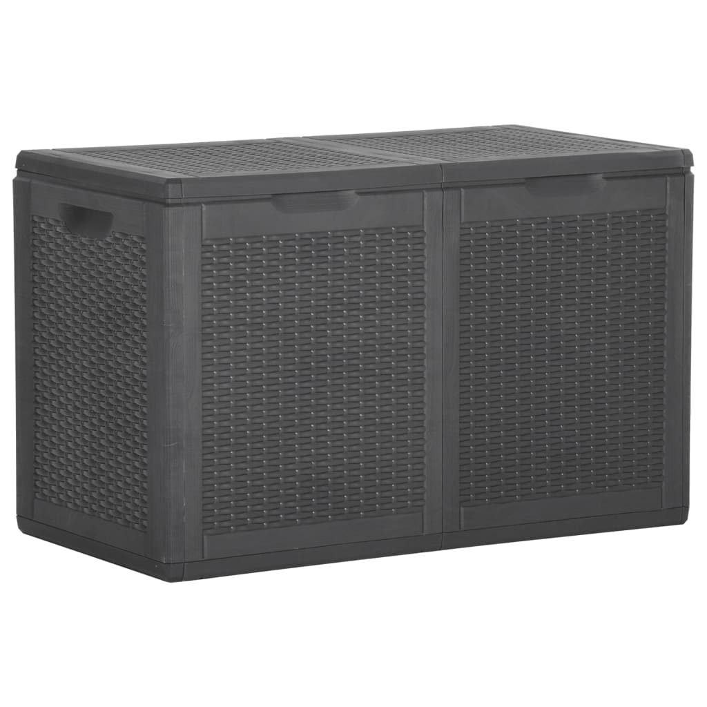 Fekete pp rattan kerti tárolóláda 180 l Fekete pp rattan kerti tárolóláda 180 l