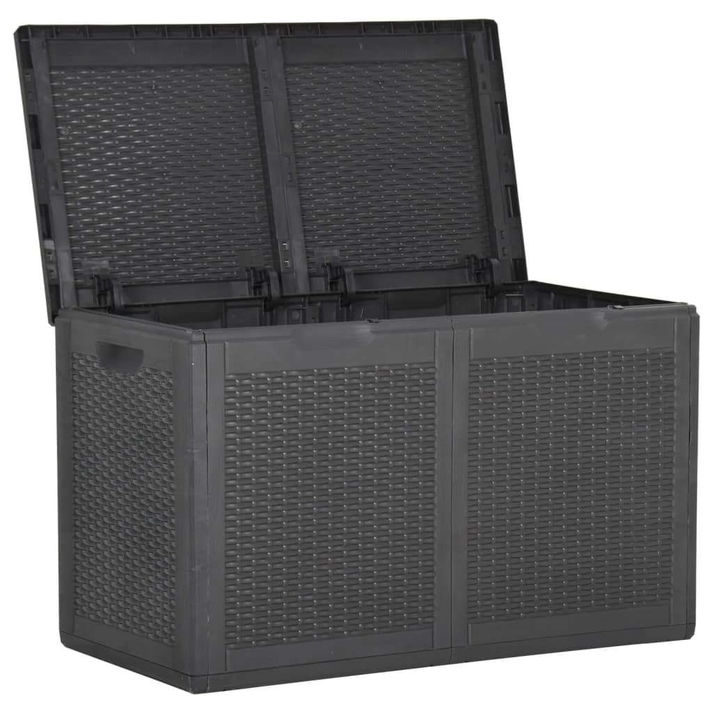 Fekete pp rattan kerti tárolóláda 180 l Fekete pp rattan kerti tárolóláda 180 l