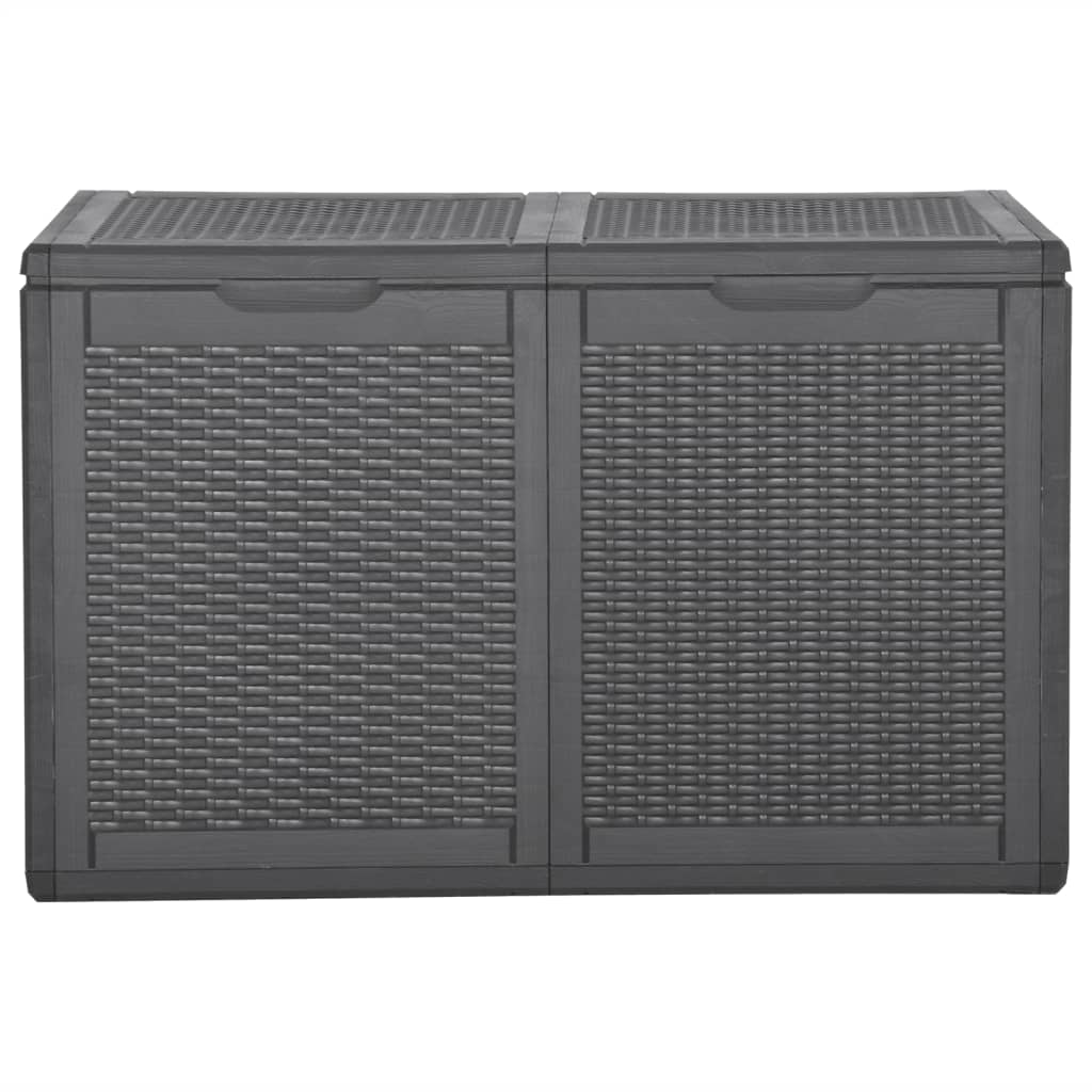 Fekete pp rattan kerti tárolóláda 180 l Fekete pp rattan kerti tárolóláda 180 l