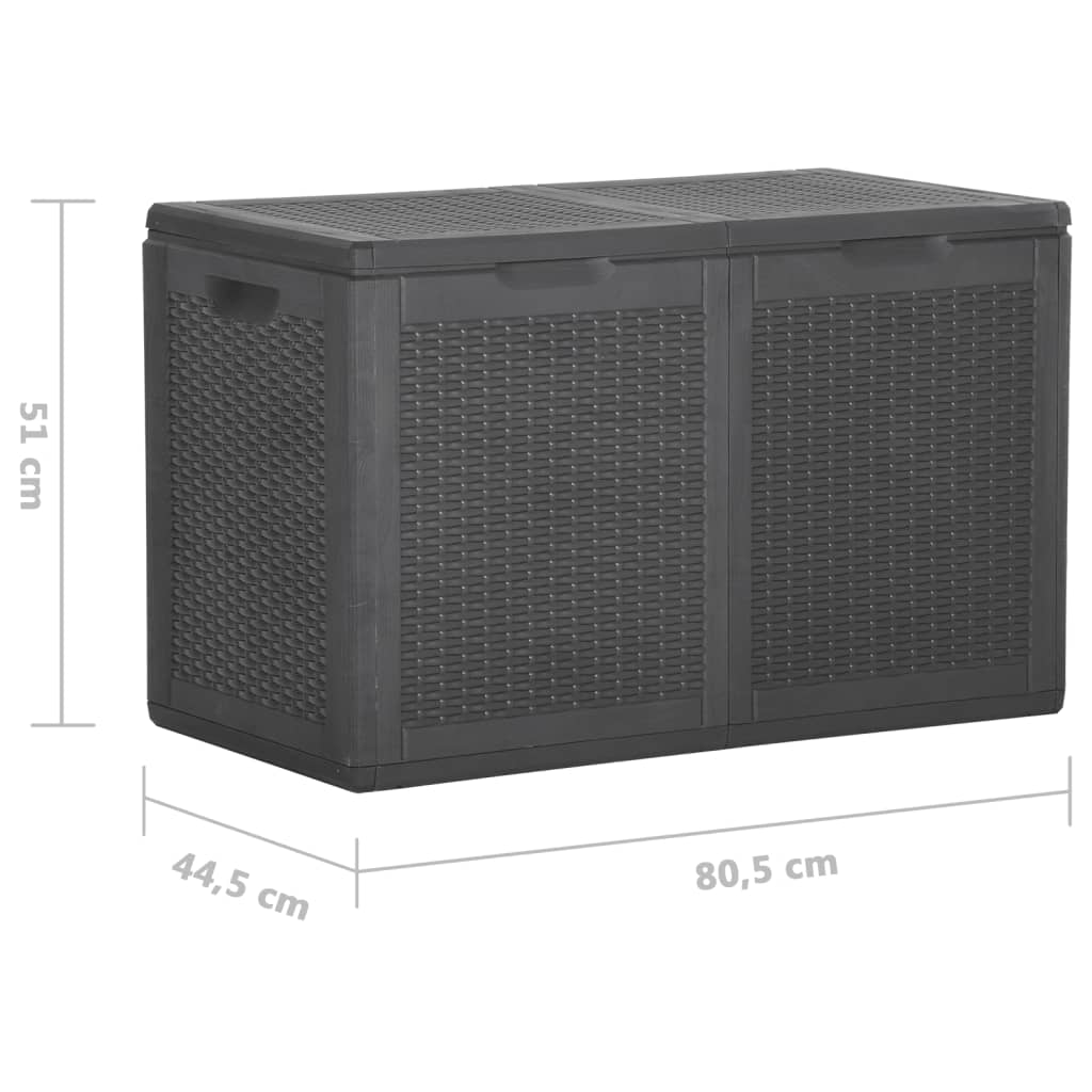 Fekete pp rattan kerti tárolóláda 180 l Fekete pp rattan kerti tárolóláda 180 l