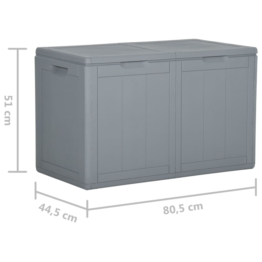 Szürke pp rattan kerti tároló doboz 180 l