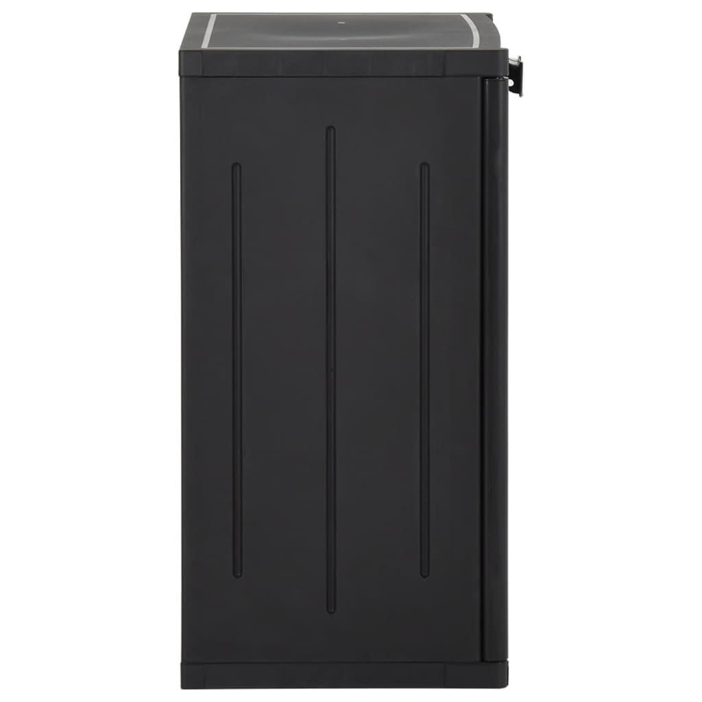 Fekete pp rattan kerti tárolószekrény 65 x 45 x 88 cm
