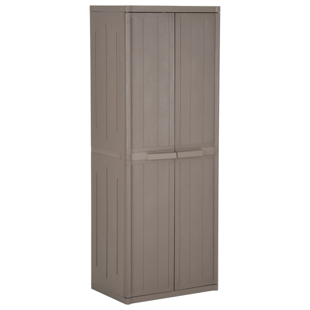Barna pp rattan kerti tárolószekrény 65 x 45 x 172 cm