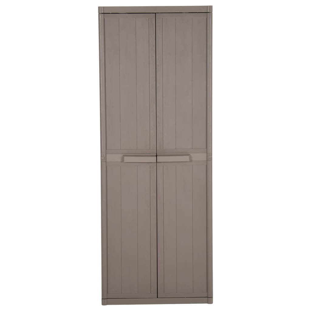 Barna pp rattan kerti tárolószekrény 65 x 45 x 172 cm