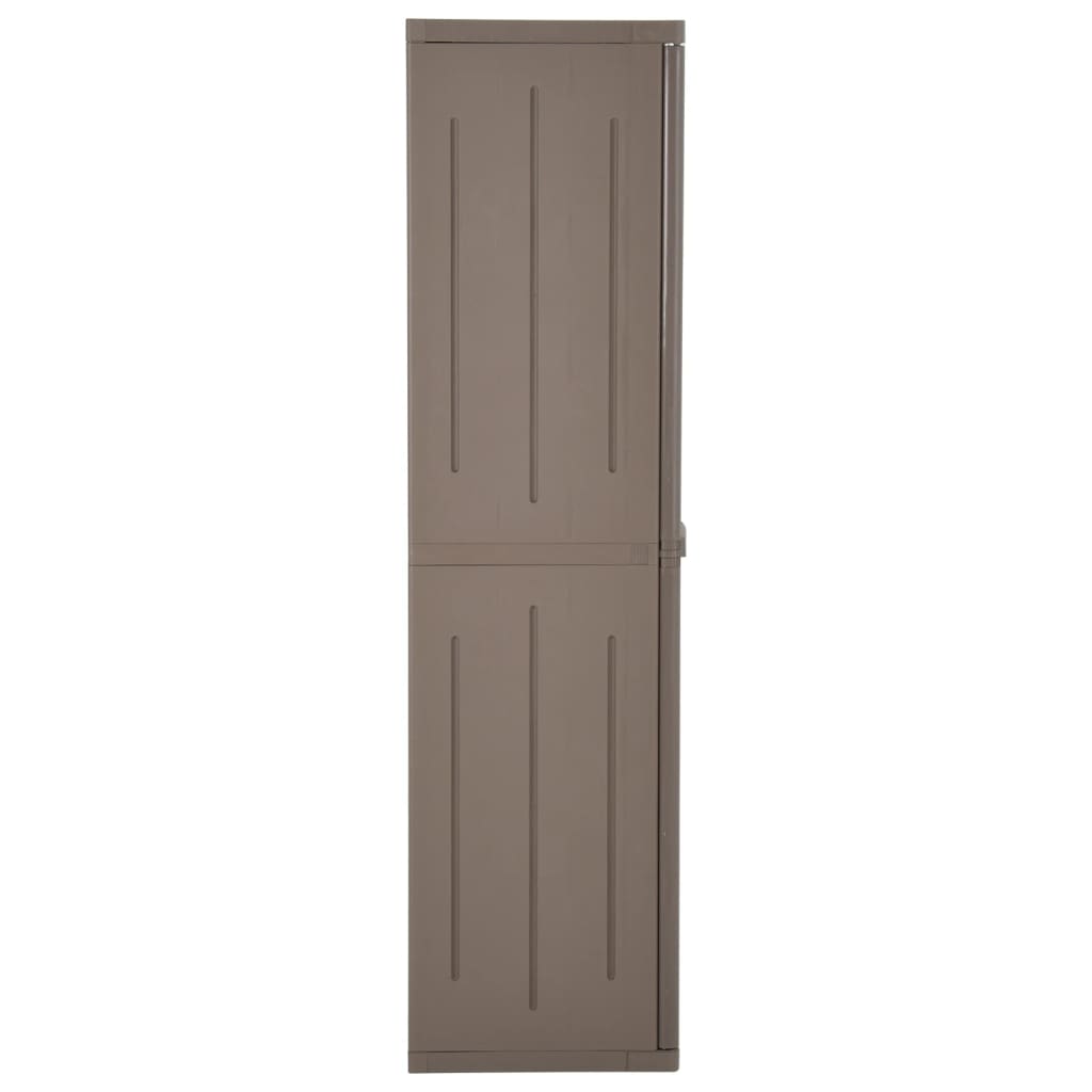 Barna pp rattan kerti tárolószekrény 65 x 45 x 172 cm