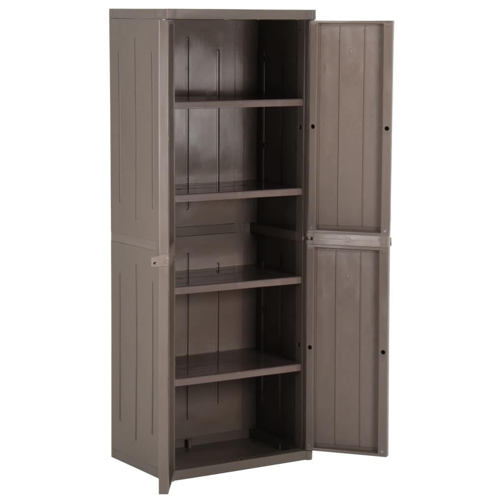 Barna pp rattan kerti tárolószekrény 65 x 45 x 172 cm