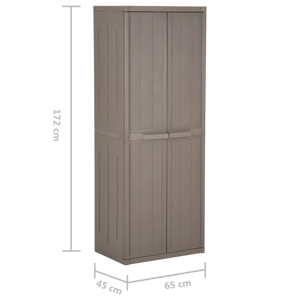 Barna pp rattan kerti tárolószekrény 65 x 45 x 172 cm