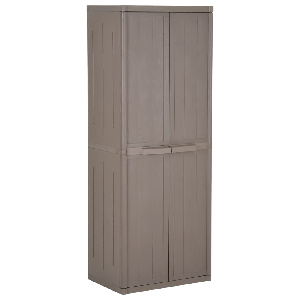 Barna pp rattan kerti tárolószekrény 65 x 45 x 172 cm