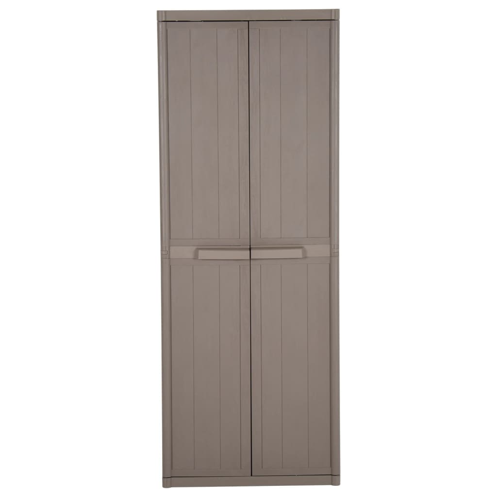Barna pp rattan kerti tárolószekrény 65 x 45 x 172 cm