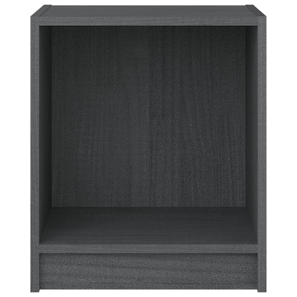 2 db szürke tömör fenyőfa éjjeliszekrény 35,5 x 33,5 x 41,5 cm