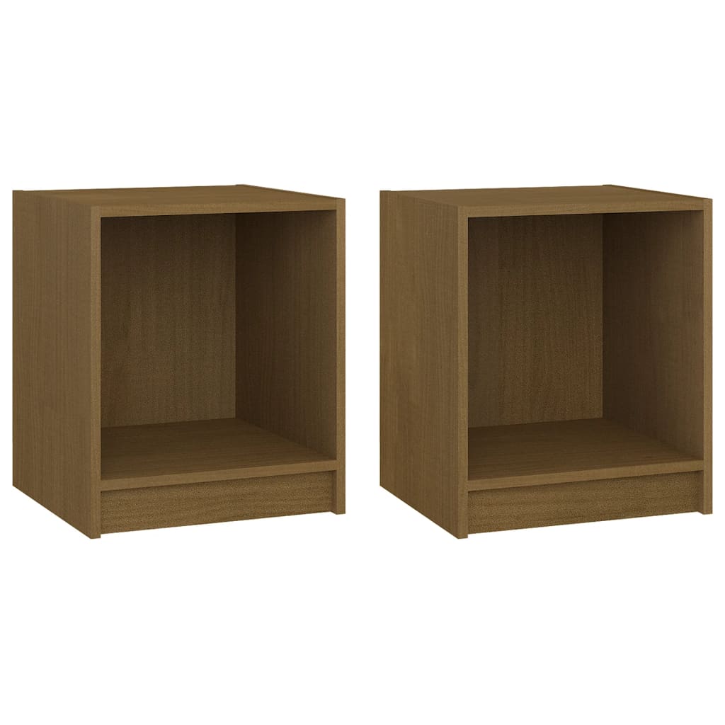 2 db mézbarna tömör fenyőfa éjjeliszekrény 35,5x33,5x41,5 cm 2 db mézbarna tömör fenyőfa éjjeliszekrény 35,5x33,5x41,5 cm