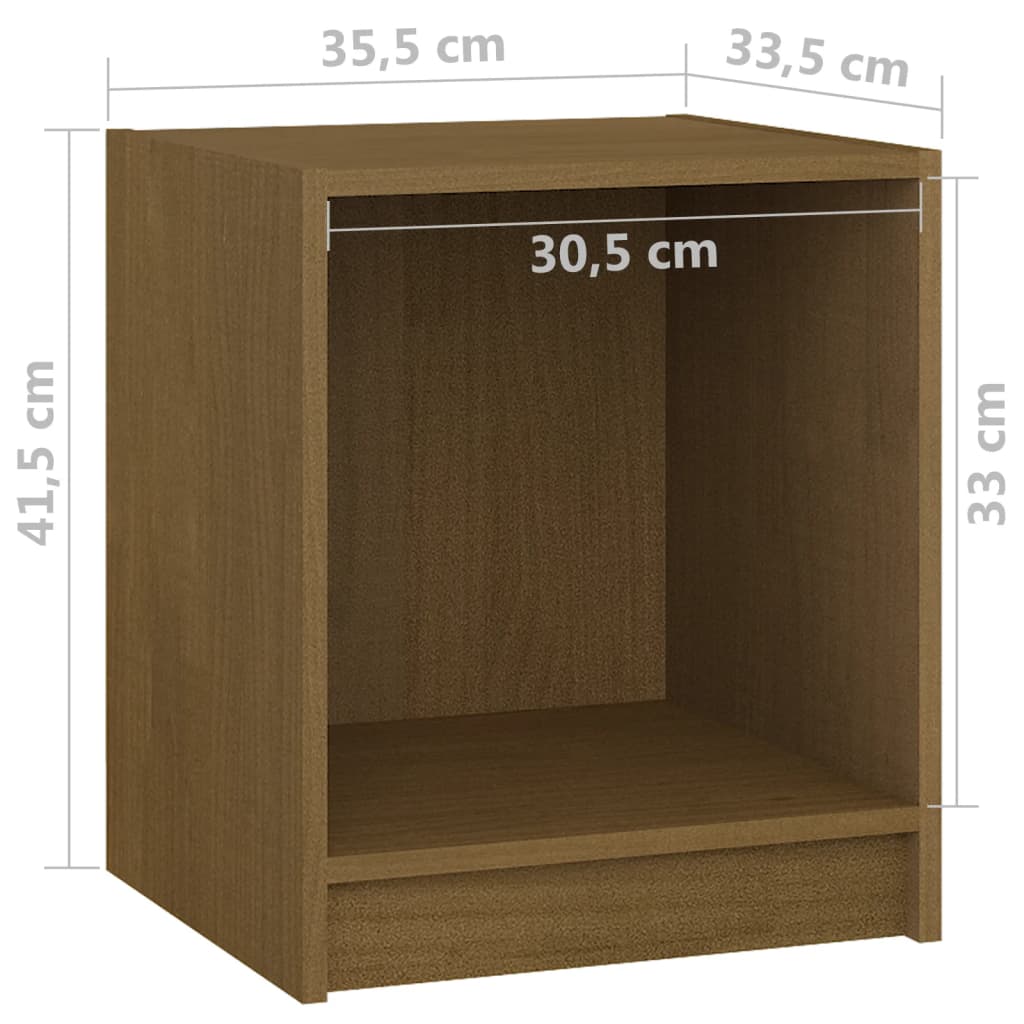2 db mézbarna tömör fenyőfa éjjeliszekrény 35,5x33,5x41,5 cm 2 db mézbarna tömör fenyőfa éjjeliszekrény 35,5x33,5x41,5 cm