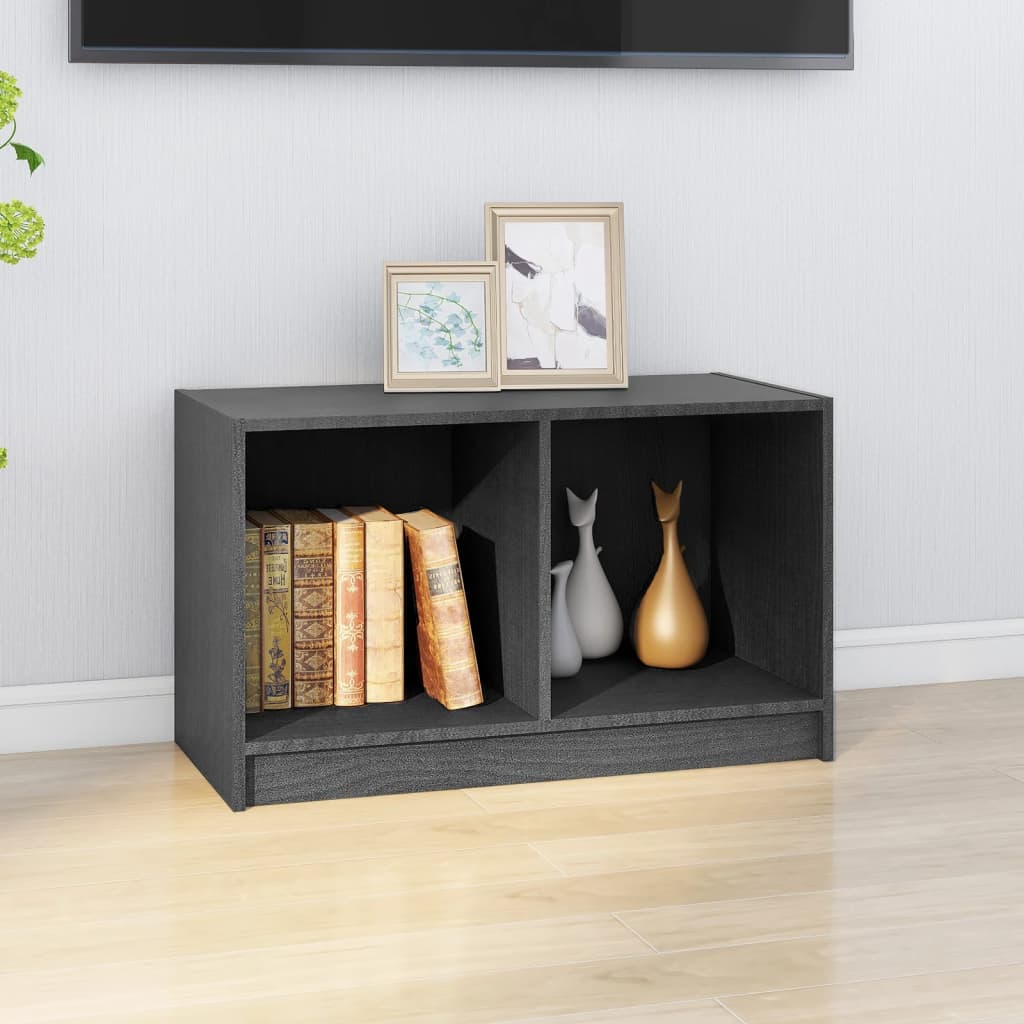 Szürke tömör fenyőfa tv-szekrény 70 x 33 x 42 cm Szürke tömör fenyőfa tv-szekrény 70 x 33 x 42 cm