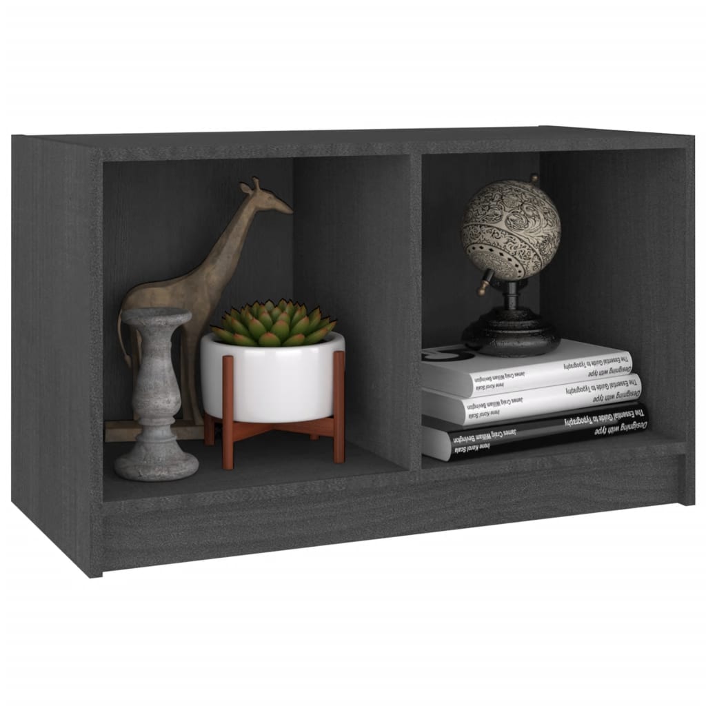 Szürke tömör fenyőfa tv-szekrény 70 x 33 x 42 cm Szürke tömör fenyőfa tv-szekrény 70 x 33 x 42 cm