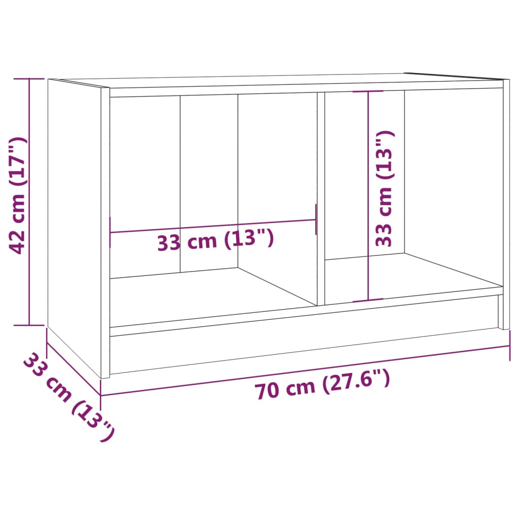 Szürke tömör fenyőfa tv-szekrény 70 x 33 x 42 cm Szürke tömör fenyőfa tv-szekrény 70 x 33 x 42 cm