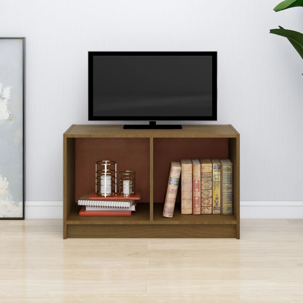 Mézbarna tömör fenyőfa tv-szekrény 70 x 33 x 42 cm Mézbarna tömör fenyőfa tv-szekrény 70 x 33 x 42 cm