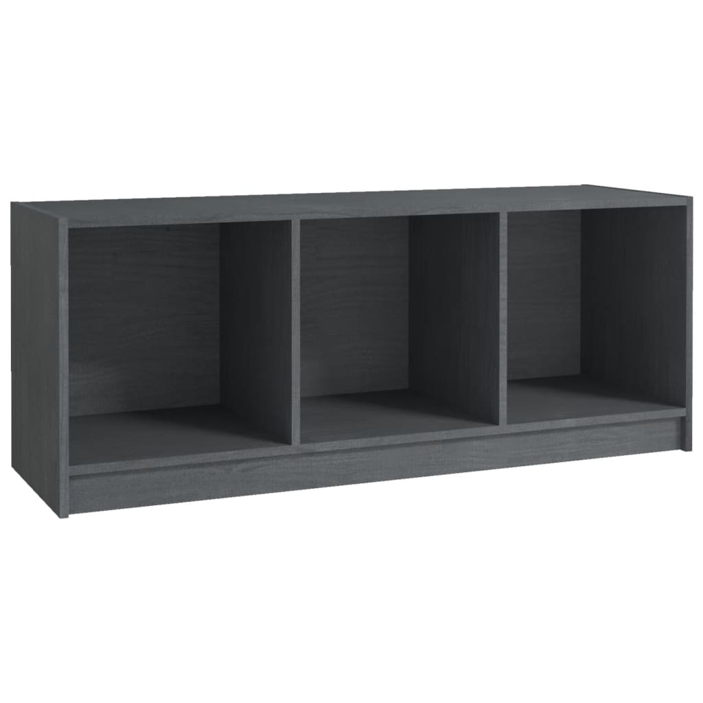Szürke tömör fenyőfa tv-szekrény 104 x 33 x 41 cm Szürke tömör fenyőfa tv-szekrény 104 x 33 x 41 cm