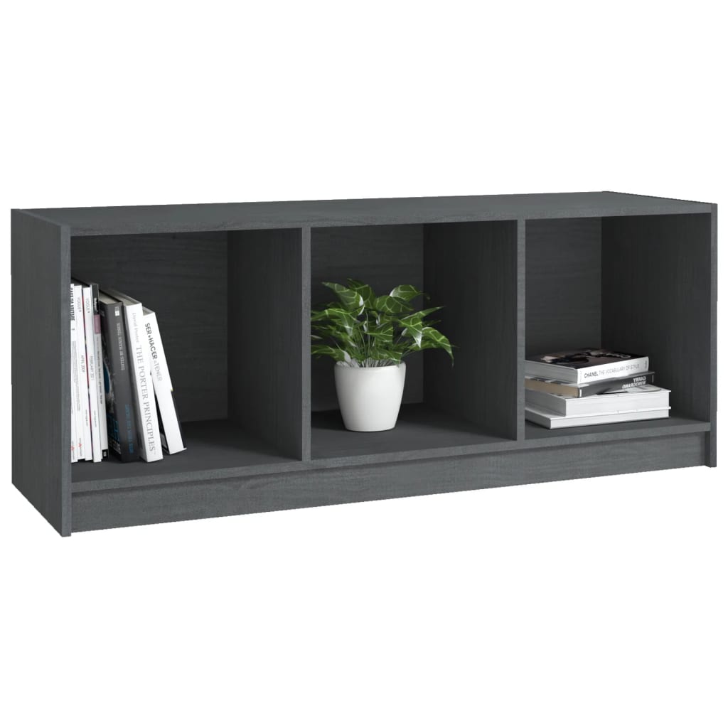 Szürke tömör fenyőfa tv-szekrény 104 x 33 x 41 cm Szürke tömör fenyőfa tv-szekrény 104 x 33 x 41 cm