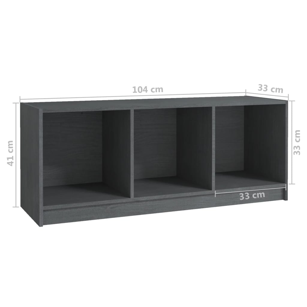 Szürke tömör fenyőfa tv-szekrény 104 x 33 x 41 cm Szürke tömör fenyőfa tv-szekrény 104 x 33 x 41 cm
