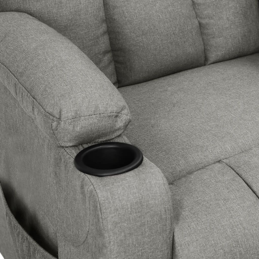 Világosszürke szövet felállást segítő dönthető fotel