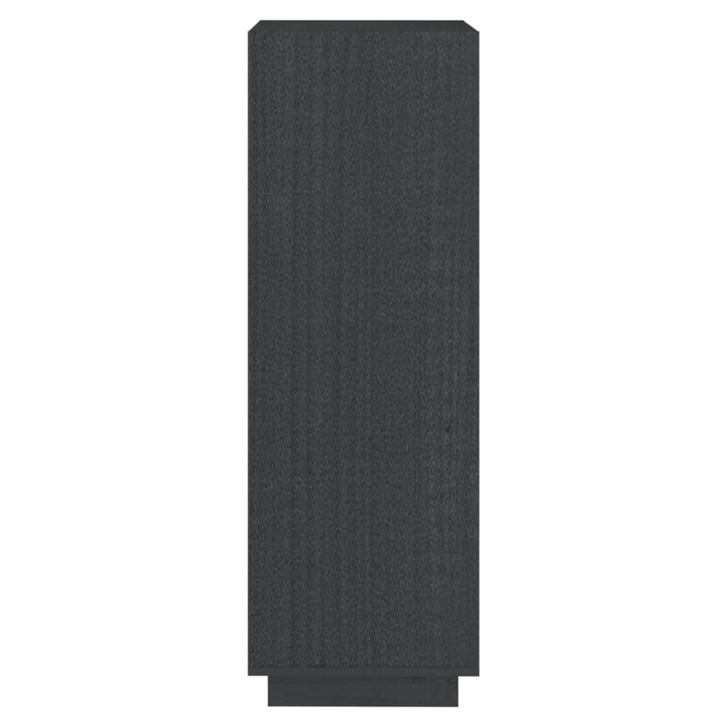 Szürke tömör fenyőfa könyvszekrény/térelválasztó 40x35x103 cm