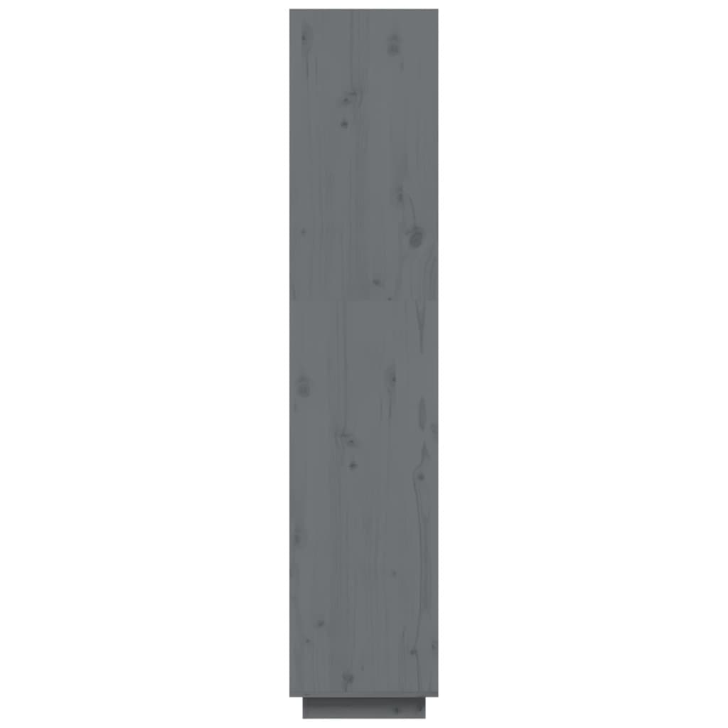 Szürke tömör fenyőfa könyvszekrény/térelválasztó 40x35x167 cm