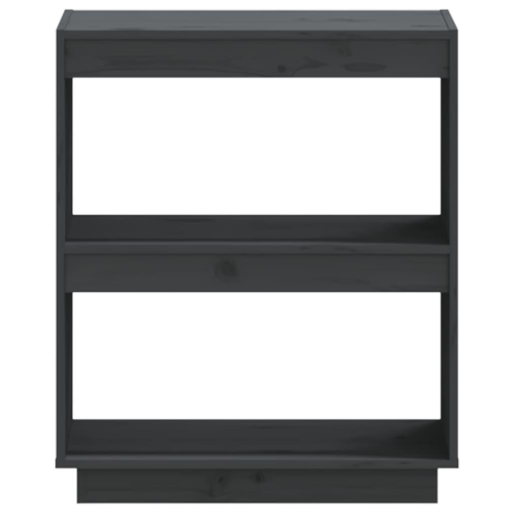 Szürke tömör fenyőfa könyvszekrény 60 x 35 x 71 cm