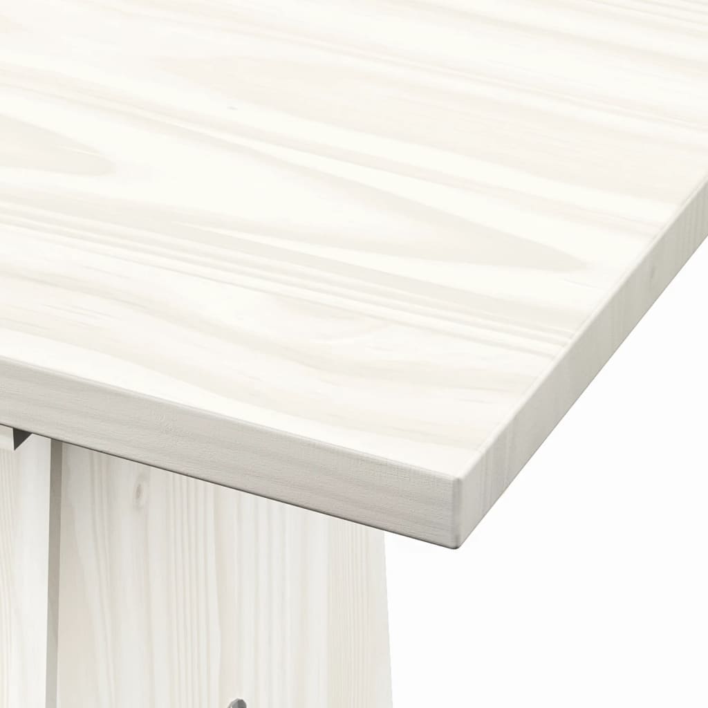 3 részes fehér tömör fenyőfa étkezőgarnitúra