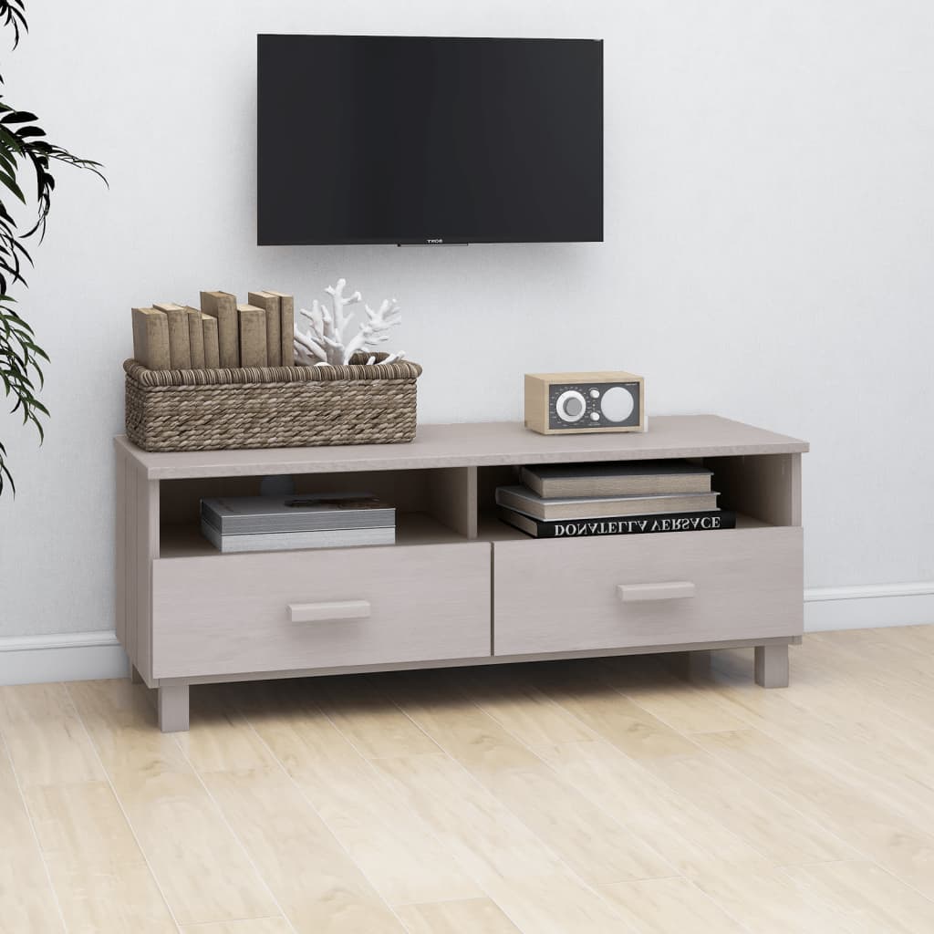 Fehér tömör fenyőfa tv-szekrény 106 x 40 x 40 cm