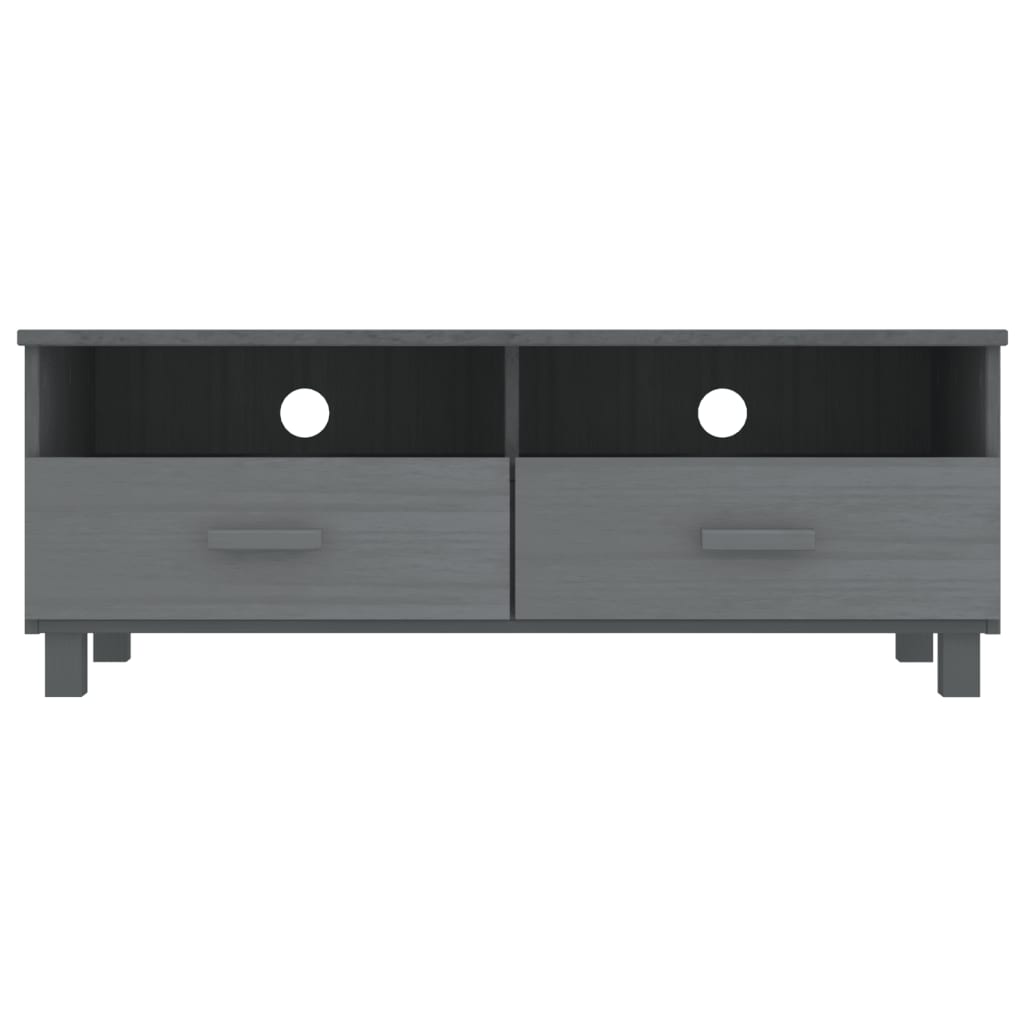 Sötétszürke tömör fenyőfa tv-szekrény 106 x 40 x 40 cm