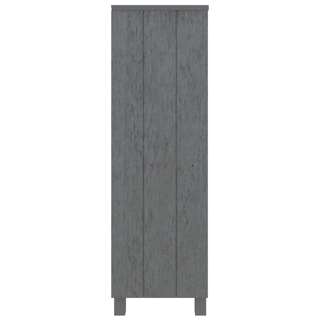 Sötétszürke tömör fenyőfa könyvszekrény 85 x 35 x 112 cm