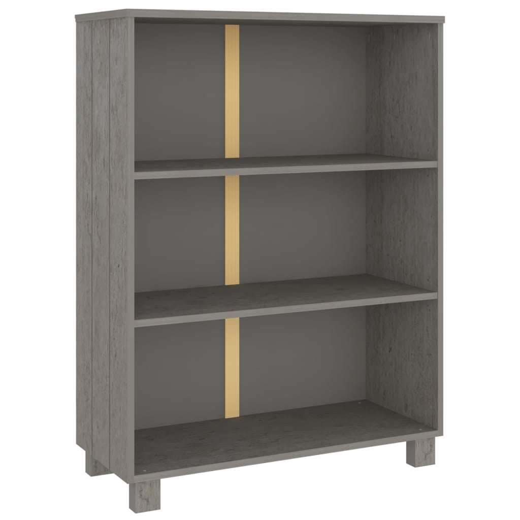 Világosszürke tömör fenyőfa könyvszekrény 85 x 35 x 112 cm Világosszürke tömör fenyőfa könyvszekrény 85 x 35 x 112 cm