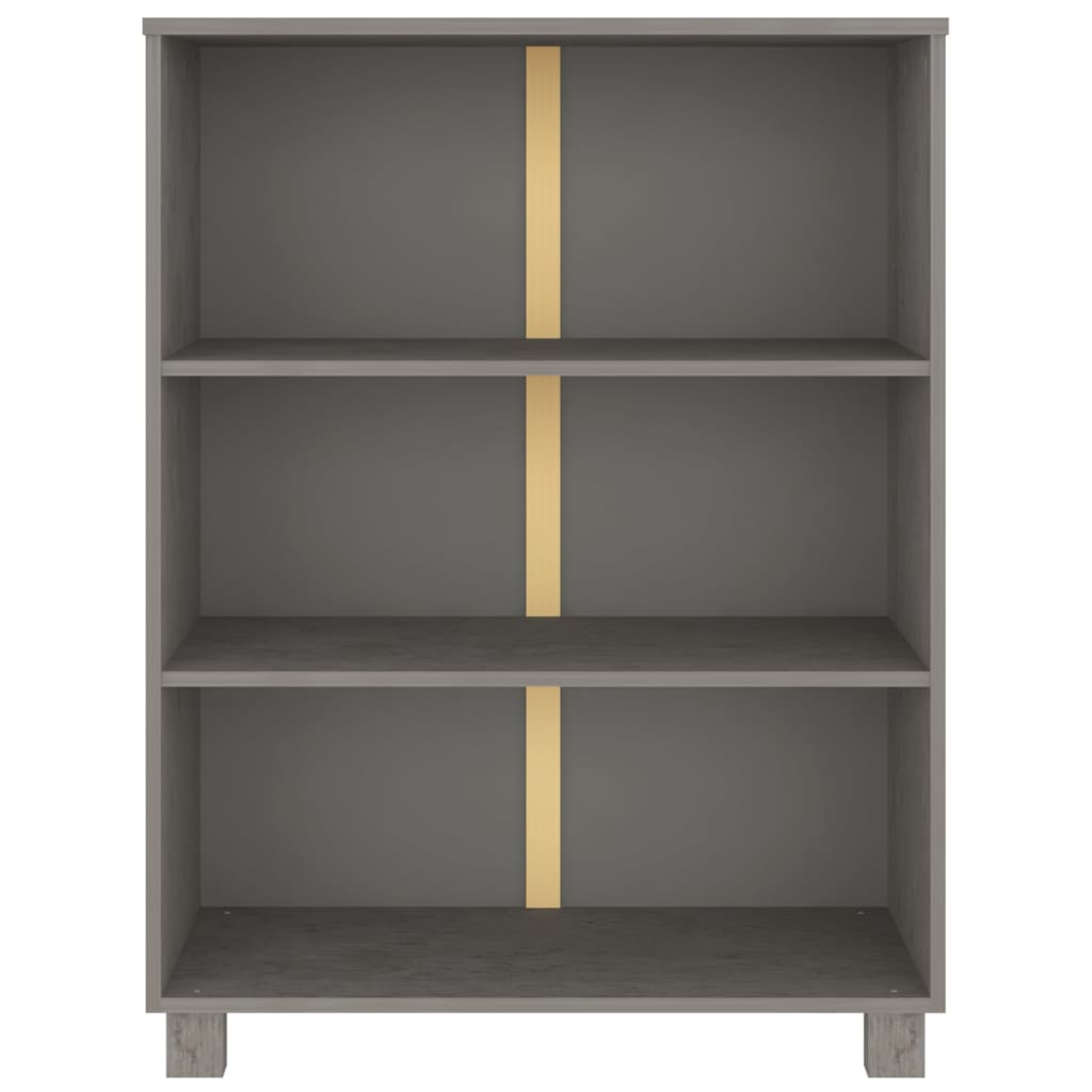 Világosszürke tömör fenyőfa könyvszekrény 85 x 35 x 112 cm Világosszürke tömör fenyőfa könyvszekrény 85 x 35 x 112 cm