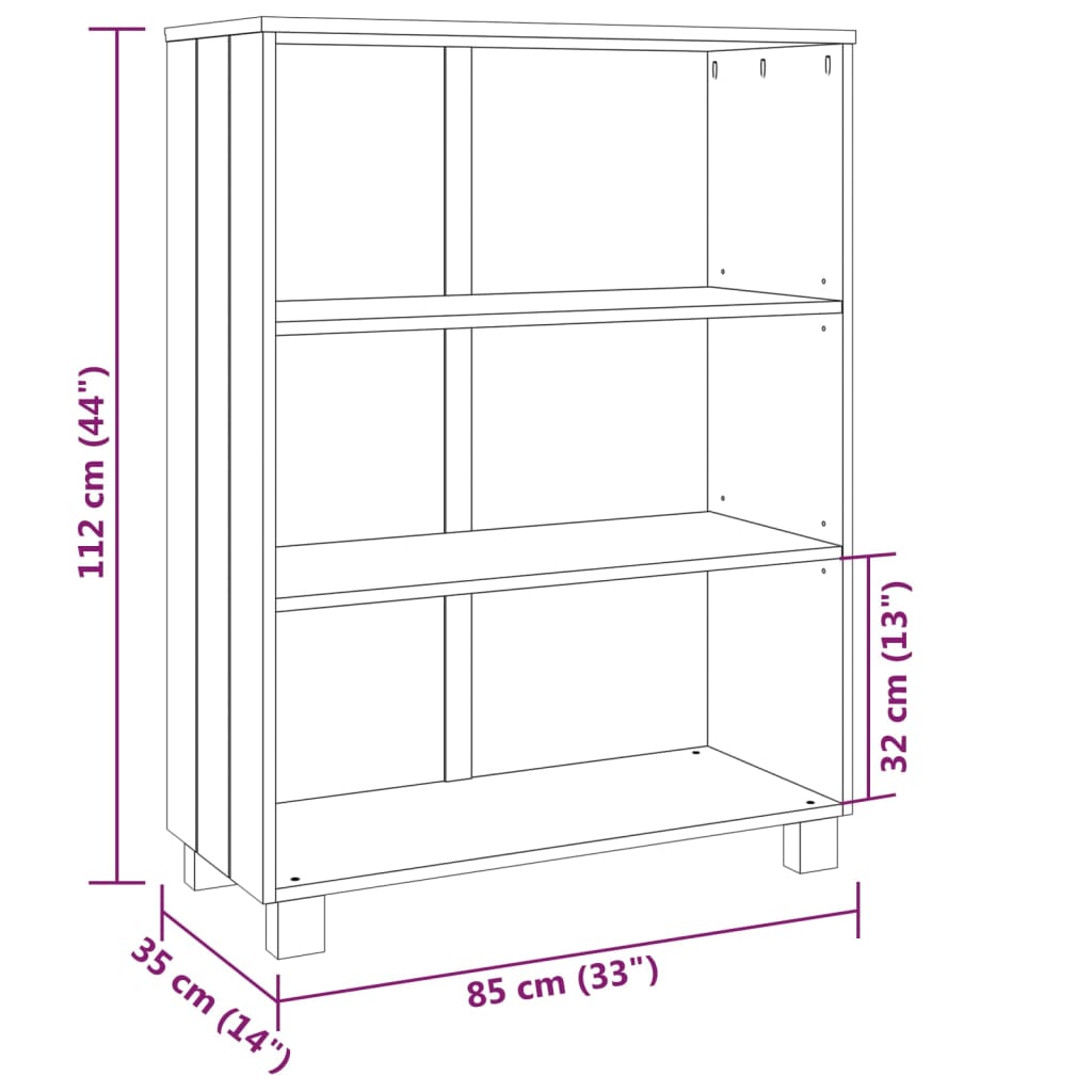 Világosszürke tömör fenyőfa könyvszekrény 85 x 35 x 112 cm Világosszürke tömör fenyőfa könyvszekrény 85 x 35 x 112 cm