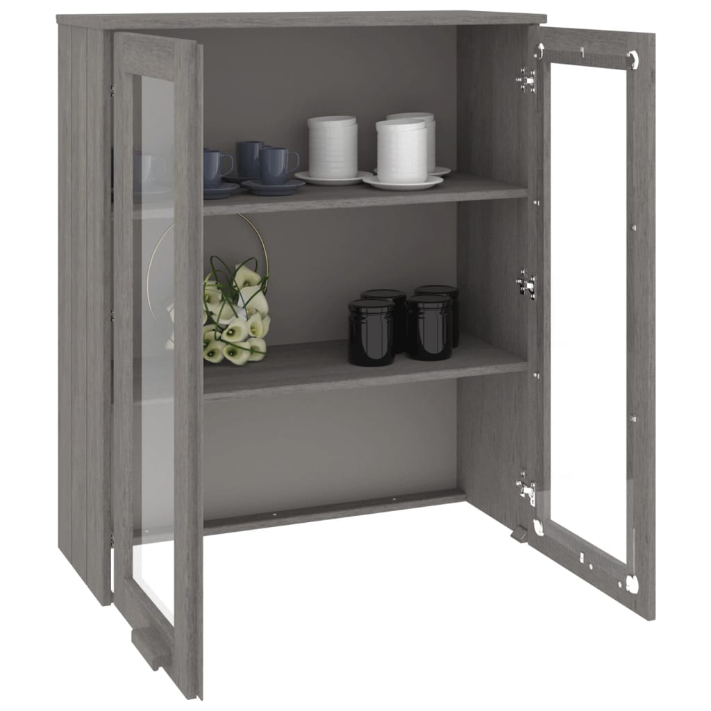 Világosszürke fenyőfa felső elem magasszekrényhez 85x35x100 cm