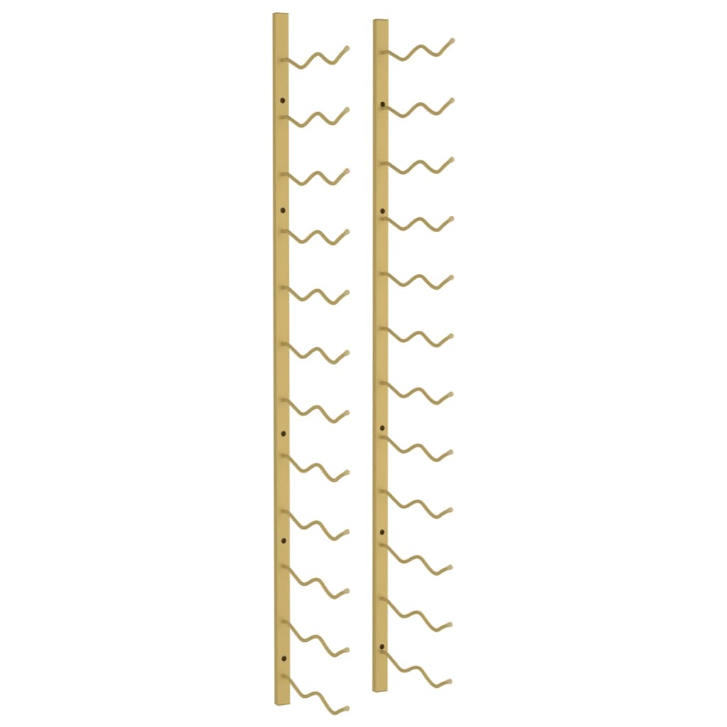 Arany vas falra szerelhető bortartó állvány 24 palacknak