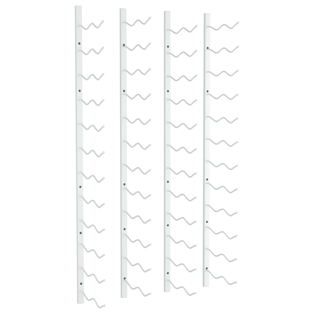 2 db fehér vas falra szerelhető bortartó állvány 24 palacknak