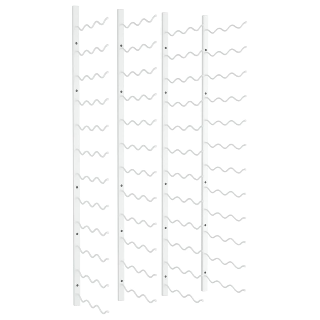 2 db fehér vas falra szerelhető bortartó állvány 36 palacknak