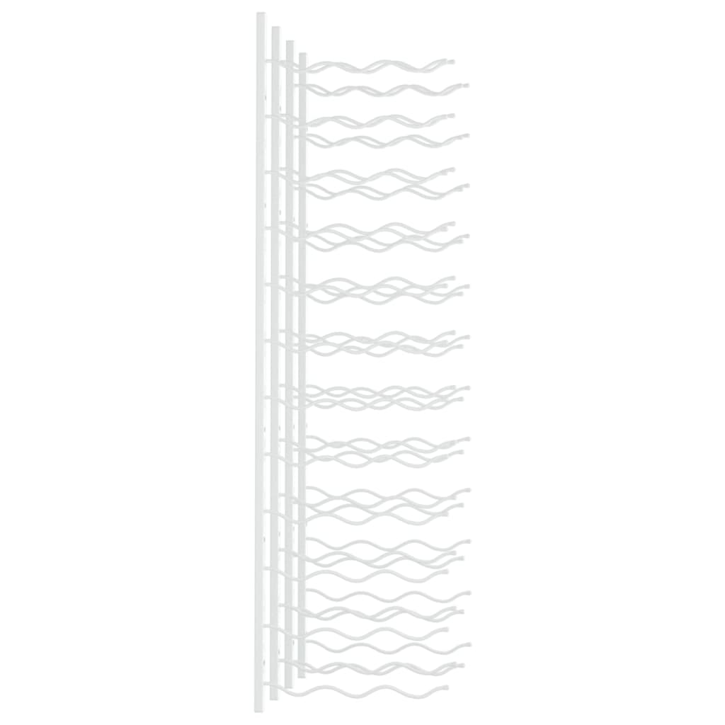 2 db fehér vas falra szerelhető bortartó állvány 36 palacknak